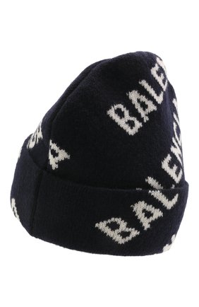 Мужская шерстяная шапка BALENCIAGA синего цвета по цене 19600 руб., арт. 621021/T1567 | Фото 2 Мужская шерстяная шапка BALENCIAGA синего цвета, арт. 621021/T1567 | Фото 2
