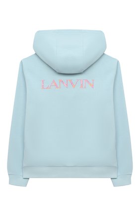 Детский хлопковая толстовка LANVIN голубого цвета по цене 23100 руб., арт. N15029 | Фото 2 Детский хлопковая толстовка LANVIN голубого цвета, арт. N15029 | Фото 2