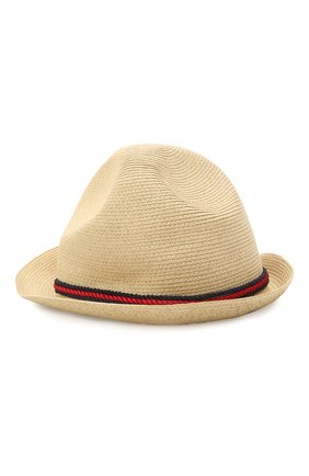 Детская шляпа GUCCI бежевого цвета, арт. 642867/4HADL | Фото 2 (Материал: Текстиль, Растительное волокно; Региональные ограничения белый список (Axapta Mercury): RU)