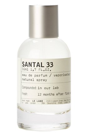 Парфюмерная вода santal 33 (50ml) LE LABO бесцветного цвета по цене 14100 руб., арт. 811901022769 | Фото 1 Парфюмерная вода santal 33 (50ml) LE LABO бесцветного цвета, арт. 811901022769 | Фото 1 (Ограничения доставки: flammable)