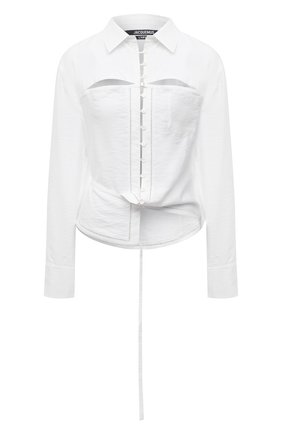 Женская блузка из вискозы JACQUEMUS белого цвета по цене 47350 руб., арт. 211SH10/102100 | Фото 1 Женская блузка из вискозы JACQUEMUS белого цвета, арт. 211SH10/102100 | Фото 1