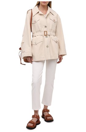 Женская хлопковая куртка ACNE STUDIOS кремвого цвета по цене 62100 руб., арт. A90347 | Фото 2 Женская хлопковая куртка ACNE STUDIOS кремвого цвета, арт. A90347 | Фото 2
