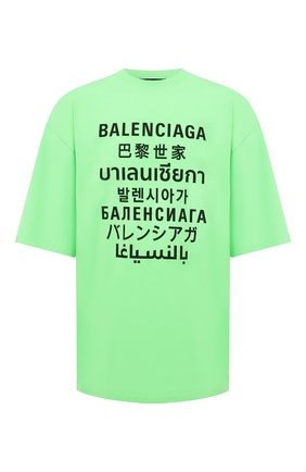 Мужская хлопковая футболка BALENCIAGA зеленого цвета по цене 46600 руб., арт. 641614/TJVI3 | Фото 1 Мужская хлопковая футболка BALENCIAGA зеленого цвета, арт. 641614/TJVI3 | Фото 1 (Длина (для топов): Удлиненные; Материал внешний: Хлопок, Синтетический материал; Рукава: Короткие; Стили: Гранж; Принт: С принтом)