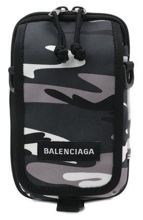 Мужская текстильная сумка explorer BALENCIAGA серого цвета, арт. 593329/2BKNX | Фото 1 (Ремень/цепочка: На ремешке; Материал: Текстиль; Размер: mini)