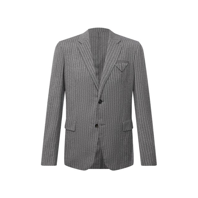 Шерстяной пиджак Bottega Veneta серого цвета