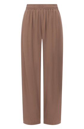 Женские брюки BALENCIAGA светло-коричневого цвета, арт. 643052/TF002 | Фото 1 (Длина (брюки, джинсы): Стандартные; Материал подклада: Синтетический материал; Материал внешний: Лиоцелл, Растительное волокно; Женское Кросс-КТ: Брюки-одежда; Стили: Спорт-шик; Силуэт Ж (брюки и джинсы): Широкие)