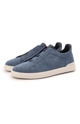 Мужские текстильные кеды triple stitch ZEGNA COUTURE синего цвета по цене 47500 руб., арт. A4841X-LHTYE | Фото 1 Мужские текстильные кеды triple stitch ZEGNA COUTURE синего цвета, арт. A4841X-LHTYE | Фото 1