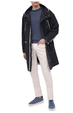 Мужские текстильные кеды triple stitch ZEGNA COUTURE синего цвета по цене 47500 руб., арт. A4841X-LHTYE | Фото 2 Мужские текстильные кеды triple stitch ZEGNA COUTURE синего цвета, арт. A4841X-LHTYE | Фото 2
