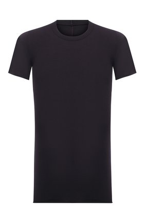 Мужская хлопковая футболка RICK OWENS темно-фиолетового цвета, арт. RU21S6251/JA | Фото 1 (Рукава: Короткие; Длина (для топов): Удлиненные; Материал внешний: Хлопок; Принт: Без принта; Стили: Минимализм)