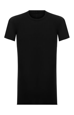 Мужская хлопковая футболка RICK OWENS черного цвета, арт. RU21S6251/JA | Фото 1 (Рукава: Короткие; Длина (для топов): Удлиненные; Материал внешний: Хлопок; Принт: Без принта; Стили: Минимализм)