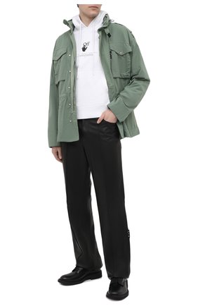 Мужской хлопковое худи OFF-WHITE белого цвета по цене 45900 руб., арт. 0MBB034R21FLE005 | Фото 2 Мужской хлопковое худи OFF-WHITE белого цвета, арт. 0MBB034R21FLE005 | Фото 2