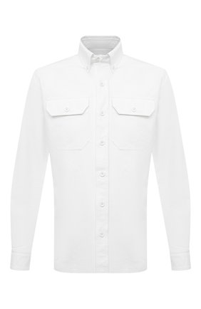 Мужская хлопковая рубашка TOM FORD белого цвета по цене 41400 руб., арт. QFT090/94UDAN | Фото 1 Мужская хлопковая рубашка TOM FORD белого цвета, арт. QFT090/94UDAN | Фото 1 (Материал внешний: Хлопок; Длина (для топов): Стандартные; Случай: Повседневный; Воротник: Button down; Принт: Однотонные; Рубашки М: Slim Fit; Стили: Кэжуэл; Рукава: Длинные; Манжеты: На пуговицах)
