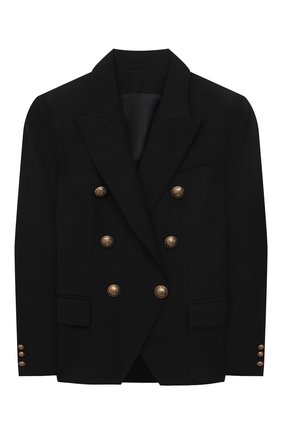 Детский шерстяной жакет BALMAIN черного цвета по цене 83950 руб., арт. 6O2100 | Фото 1 Детский шерстяной жакет BALMAIN черного цвета, арт. 6O2100 | Фото 1