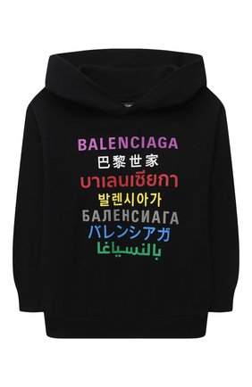 Детский хлопковое худи BALENCIAGA черного цвета по цене 24550 руб., арт. 641599/TJVM3 | Фото 1 Детский хлопковое худи BALENCIAGA черного цвета, арт. 641599/TJVM3 | Фото 1