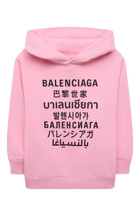 Детский хлопковое худи BALENCIAGA розового цвета по цене 24550 руб., арт. 641599/TJVM3 | Фото 1 Детский хлопковое худи BALENCIAGA розового цвета, арт. 641599/TJVM3 | Фото 1