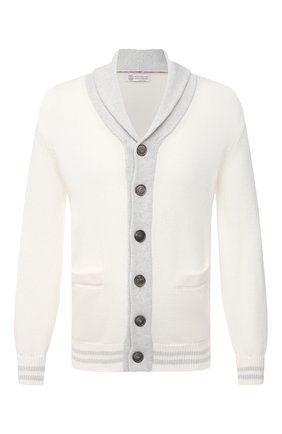Мужской хлопковый кардиган BRUNELLO CUCINELLI белого цвета по цене 89950 руб., арт. M28501406 | Фото 1 Мужской хлопковый кардиган BRUNELLO CUCINELLI белого цвета, арт. M28501406 | Фото 1