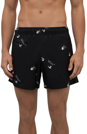Мужские плавки-шорты OFF-WHITE черного цвета по цене 26800 руб., арт. 0MFA003R21FAB002 | Фото 2 Мужские плавки-шорты OFF-WHITE черного цвета, арт. 0MFA003R21FAB002 | Фото 2