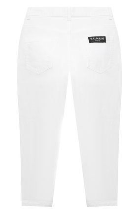 Детские джинсы BALMAIN белого цвета по цене 31000 руб., арт. 6O6190 | Фото 2 Детские джинсы BALMAIN белого цвета, арт. 6O6190 | Фото 2