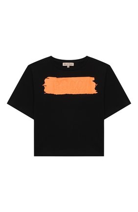 Детская хлопковая футболка EMILIO PUCCI черного цвета по цене 13100 руб., арт. 9O8161 | Фото 1 Детская хлопковая футболка EMILIO PUCCI черного цвета, арт. 9O8161 | Фото 1