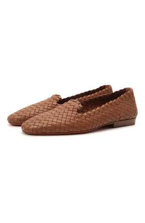 Женские кожаные лоферы SANTONI светло-коричневого цвета по цене 63350 руб., арт. WUJL59384HA1SECCC50 | Фото 1 Женские кожаные лоферы SANTONI светло-коричневого цвета, арт. WUJL59384HA1SECCC50 | Фото 1