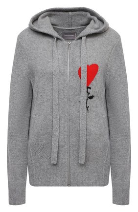 Женский кашемировый кардиган ZADIG&VOLTAIRE серого цвета по цене 55250 руб., арт. SKMZ2403F | Фото 1 Женский кашемировый кардиган ZADIG&VOLTAIRE серого цвета, арт. SKMZ2403F | Фото 1