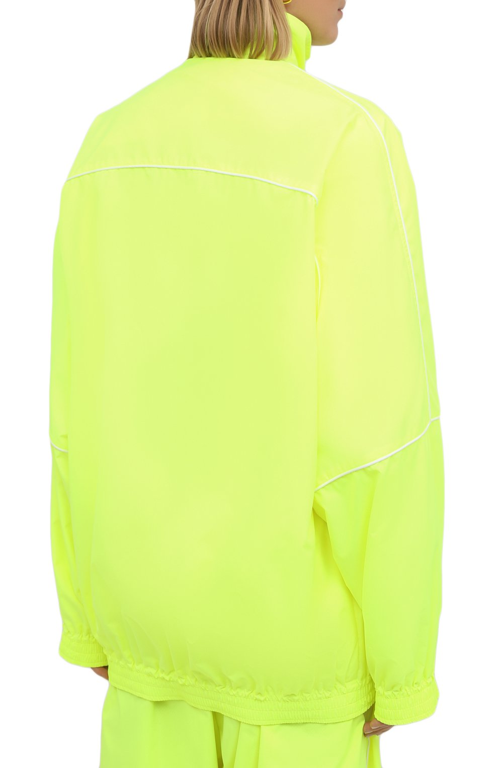 Женская куртка BALENCIAGA светло-зеленого цвета, арт. 643053/TJ0C1 | Фото 4 (Кросс-КТ: Куртка, Ветровка; Рукава: Длинные; Длина (верхняя одежда): До середины бедра; Материал внешний: Синтетический материал; Региональные ограничения белый список (Axapta Mercury): RU; Стили: Спорт-шик; Материал подклада: Синтетический материал)