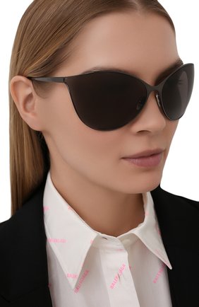 Женские солнцезащитные очки BALENCIAGA коричневого цвета, арт. 648052/T0005 | Фото 2 (Материал: Металл; Тип очков: С/з; Очки форма: Over-size)