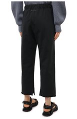 Женские брюки MM6 черного цвета, арт. S52KA0296/S25409 | Фото 4 (Силуэт Ж (брюки и джинсы): Широкие; Женское Кросс-КТ: Брюки-одежда; Региональные ограничения белый список (Axapta Mercury): RU; Материал внешний: Хлопок; Длина (брюки, джинсы): Укороченные; Стили: Кэжуэл)