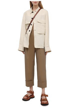 Женские хлопковые брюки ACNE STUDIOS темно-бежевого цвета по цене 37750 руб., арт. AK0356 | Фото 2 Женские хлопковые брюки ACNE STUDIOS темно-бежевого цвета, арт. AK0356 | Фото 2