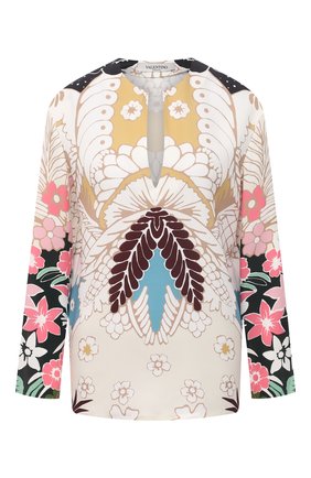 Женская шелковая блузка VALENTINO разноцветного цвета по цене 193000 руб., арт. VB3AE5M667V | Фото 1
