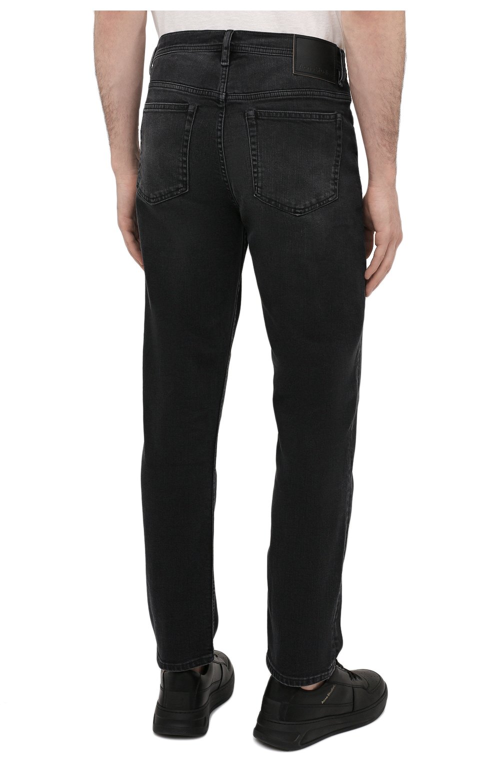 Мужские джинсы ACNE STUDIOS черного цвета, арт. B00172 | Фото 4 (Силуэт М (брюки): Прямые; Кросс-КТ: Деним; Длина (брюки, джинсы): Стандартные; Материал внешний: Хлопок; Стили: Кэжуэл)