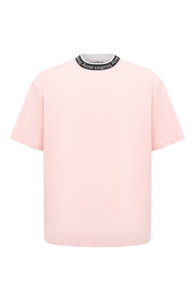 Мужская футболка ACNE STUDIOS розового цвета, арт. BL0221 | Фото 1 (Длина (для топов): Стандартные; Принт: Без принта; Стили: Гранж; Материал внешний: Вискоза; Рукава: Короткие)