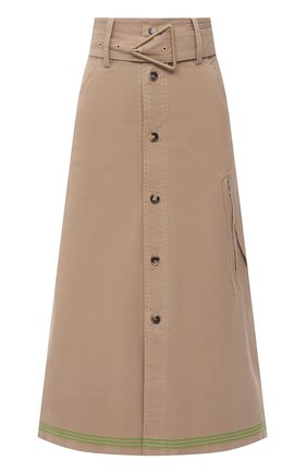 Женская хлопковая юбка BOTTEGA VENETA бежевого цвета по цене 128000 руб., арт. 649367/V0BV0 | Фото 1