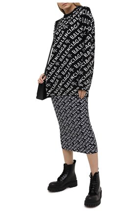 Женское хлопковое платье BALENCIAGA черно-белого цвета по цене 71950 руб., арт. 646220/TJVE8 | Фото 2 Женское хлопковое платье BALENCIAGA черно-белого цвета, арт. 646220/TJVE8 | Фото 2