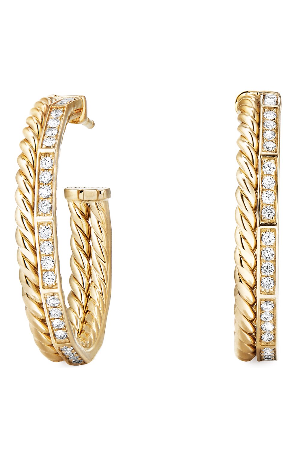 Женские серьги DAVID YURMAN бесцветного цвета, арт. E13547D88ADI | Фото 1 (Драгоценные камни: Бриллианты; Материал сплава: Желтое золото)