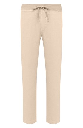 Мужские льняные брюки 120% LINO бежевого цвета, арт. T0M2131/0253/000 | Фото 1 (Длина (брюки, джинсы): Стандартные; Материал внешний: Лен; Случай: Повседневный; Стили: Кэжуэл)