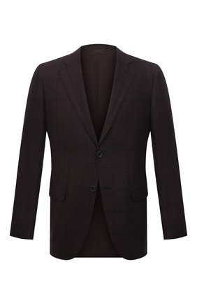 Мужской шерстяной пиджак ZEGNA COUTURE бордового цвета по цене 356000 руб., арт. 952N05/12C2N0 | Фото 1 Мужской шерстяной пиджак ZEGNA COUTURE бордового цвета, арт. 952N05/12C2N0 | Фото 1 (Материал подклада: Хлопок; Материал внешний: Шерсть; Рукава: Длинные; Длина (для топов): Стандартные; Случай: Формальный; 1-2-бортные: Однобортные; Пиджаки М: Приталенный; Стили: Классический)