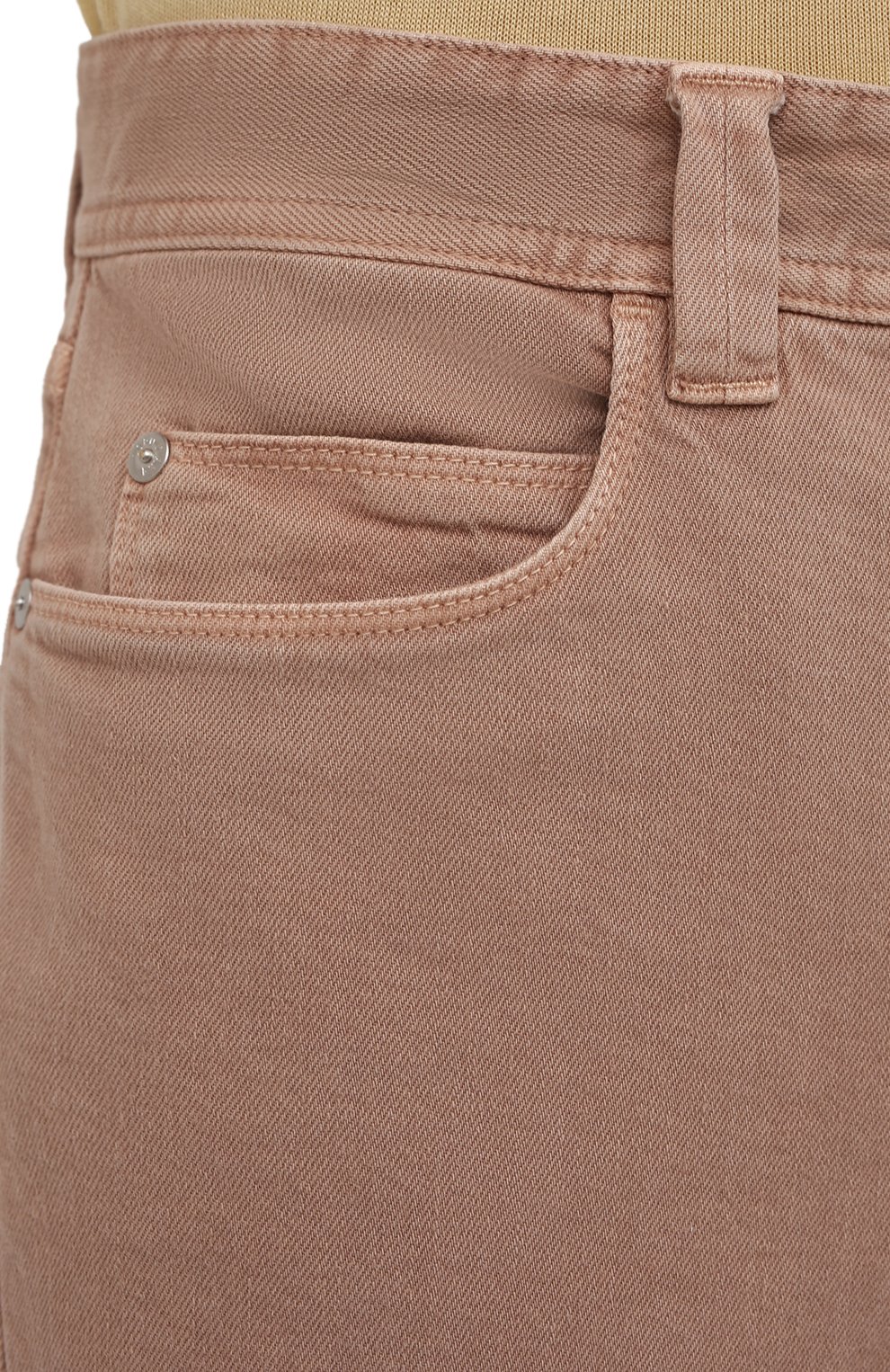 Мужские джинсы LORO PIANA бежевого цвета, арт. FAG1329 | Фото 5 (Силуэт М (брюки): Прямые; Кросс-КТ: Деним; Длина (брюки, джинсы): Стандартные; Материал внешний: Хлопок; Стили: Кэжуэл)