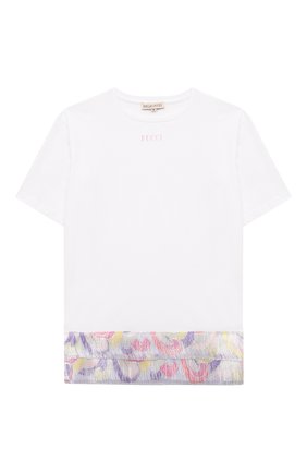 Детское хлопковое платье EMILIO PUCCI белого цвета по цене 26450 руб., арт. 9O1201 | Фото 1 Детское хлопковое платье EMILIO PUCCI белого цвета, арт. 9O1201 | Фото 1
