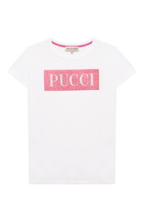 Детская хлопковая футболка EMILIO PUCCI белого цвета по цене 16850 руб., арт. 9O8021 | Фото 1 Детская хлопковая футболка EMILIO PUCCI белого цвета, арт. 9O8021 | Фото 1