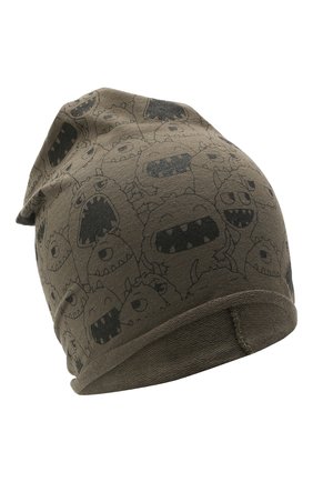 Детского хлопковая шапка CATYA хаки цвета, арт. 115083 | Фото 1 (Материал: Текстиль, Хлопок; Региональные ограничения белый список (Axapta Mercury): RU)