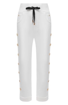 Женские хлопковые брюки BALMAIN белого цвета по цене 95050 руб., арт. VF15364/J094 | Фото 1 Женские хлопковые брюки BALMAIN белого цвета, арт. VF15364/J094 | Фото 1