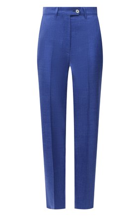 Женские брюки из шерсти и шелка KITON синего цвета по цене 99500 руб., арт. D49109K09T24 | Фото 1 Женские брюки из шерсти и шелка KITON синего цвета, арт. D49109K09T24 | Фото 1