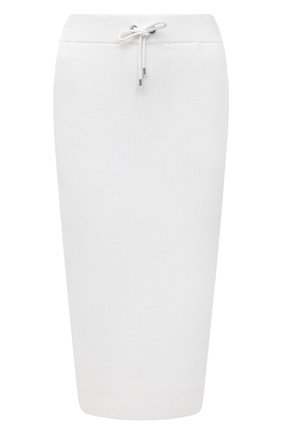 Женская хлопковая юбка BRUNELLO CUCINELLI белого цвета по цене 116500 руб., арт. M19197789 | Фото 1