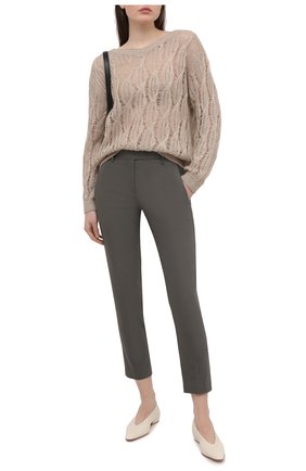 Женские хлопковые брюки BRUNELLO CUCINELLI хаки цвета по цене 63600 руб., арт. M0F70P6572 | Фото 2 Женские хлопковые брюки BRUNELLO CUCINELLI хаки цвета, арт. M0F70P6572 | Фото 2