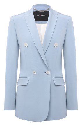 Женский шелковый жакет KITON голубого цвета по цене 340000 руб., арт. D51515K09T63 | Фото 1 Женский шелковый жакет KITON голубого цвета, арт. D51515K09T63 | Фото 1
