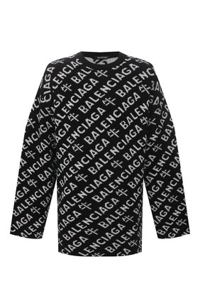 Мужской шерстяной свитер BALENCIAGA черного цвета по цене 121500 руб., арт. 648042/T1599 | Фото 1 Мужской шерстяной свитер BALENCIAGA черного цвета, арт. 648042/T1599 | Фото 1 (Рукава: Длинные; Длина (для топов): Удлиненные; Материал внешний: Шерсть; Принт: С принтом; Мужское Кросс-КТ: Свитер-одежда; Стили: Минимализм)