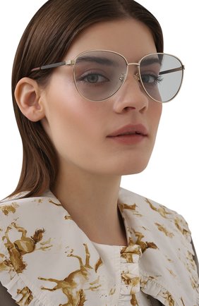 Женские солнцезащитные очки GUCCI голубого цвета по цене 31300 руб., арт. GG0945SA 002 | Фото 2 Женские солнцезащитные очки GUCCI голубого цвета, арт. GG0945SA 002 | Фото 2
