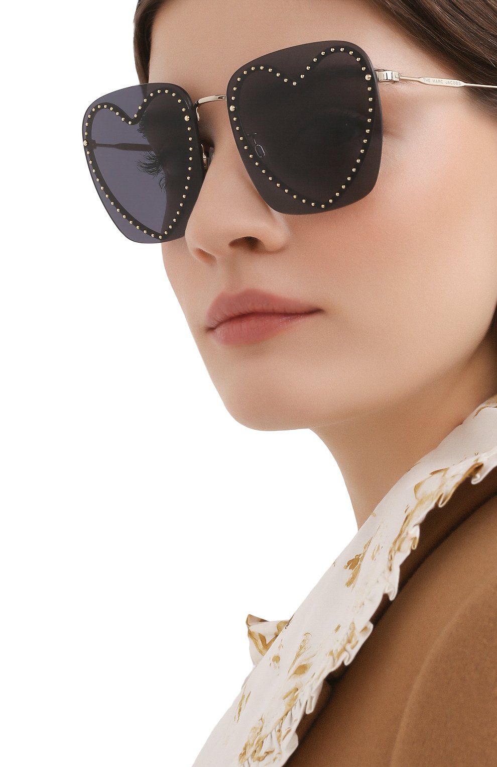 Женские солнцезащитные очки MARC JACOBS (THE) черного цвета, арт. MARC 493 013 | Фото 2 (Тип очков: С/з; Оптика Гендер: оптика-женское; Очки форма: Креативные, Прямоугольные)