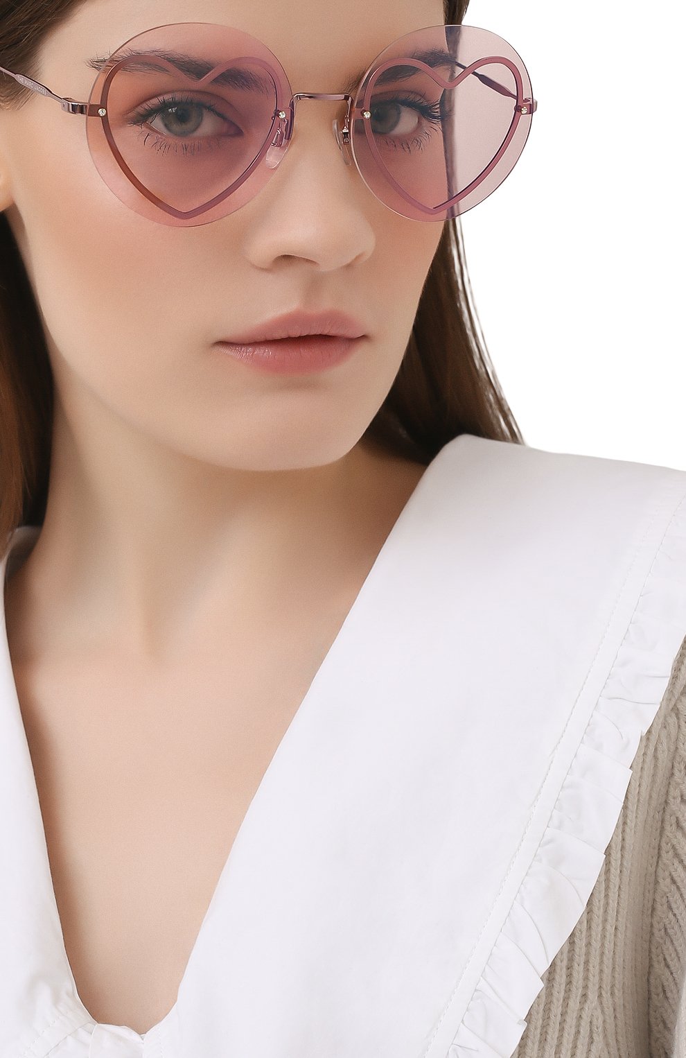 Женские солнцезащитные очки MARC JACOBS (THE) розового цвета, арт. MARC 494/G 733 | Фото 2 (Региональные ограничения белый список (Axapta Mercury): RU; Тип очков: С/з; Оптика Гендер: оптика-женское; Очки форма: Креативные)